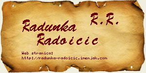 Radunka Radoičić vizit kartica